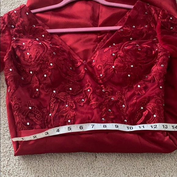 JJ's house mother of bride sheath lace satin dress - Picture 10 of 10